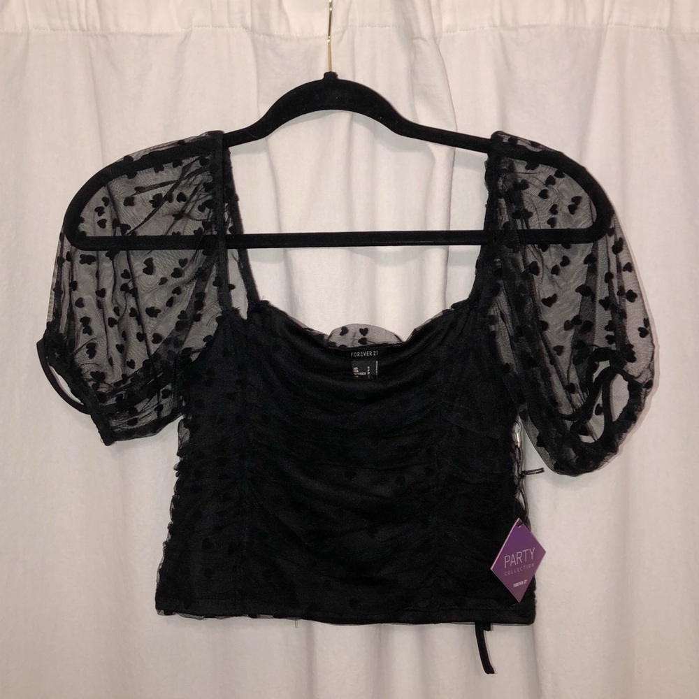 Black heart crop top